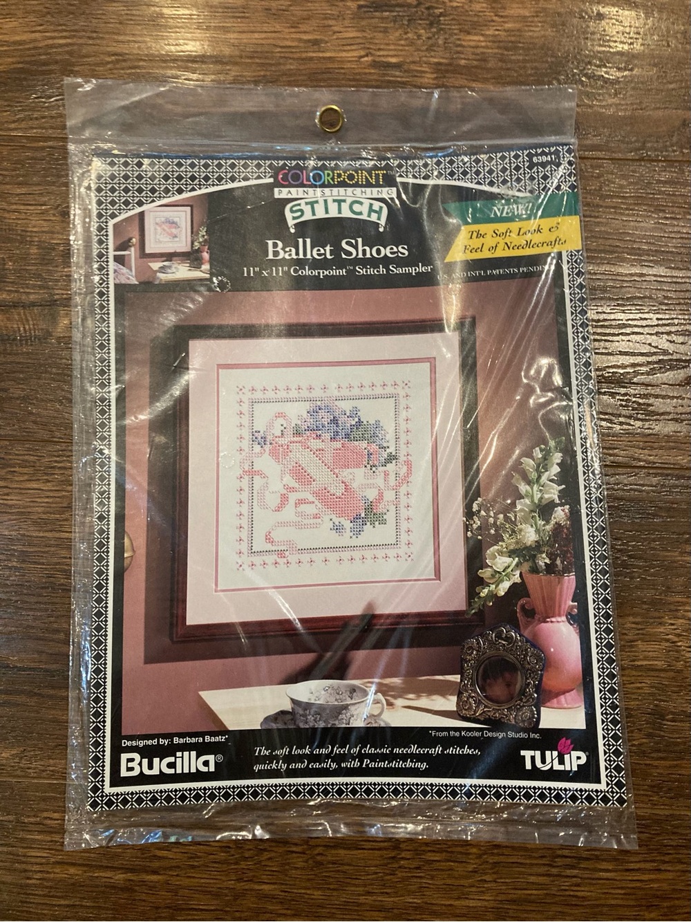 Bucilla Ballet Shoes Stitch Sampler in Pink and Blue